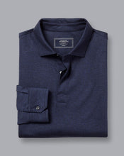 Load image into Gallery viewer, Cotton TENCEL™ Mix Long Sleeve Polo - Indigo