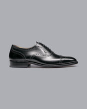 Load image into Gallery viewer, Leather Oxford Brogue Shoes - Black