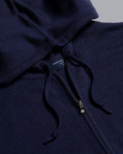 Load image into Gallery viewer, Merino Hooded Zip Through Sweater - Navy