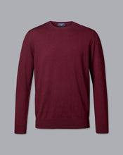 Load image into Gallery viewer, Merino Crew Neck Sweater - Burgundy