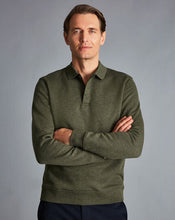 Load image into Gallery viewer, Long Sleeve Polo Sweatshirt - Olive