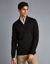 Load image into Gallery viewer, Merino Zip Neck Sweater - Charcoal Grey