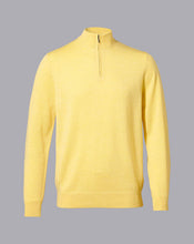 Load image into Gallery viewer, Merino Zip Neck Sweater - Lemon