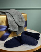 Load image into Gallery viewer, Cashmere Bed Socks - Navy