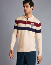 Load image into Gallery viewer, LIMITED EDITION England Rugby Merino Polo Stripe Sweater - Stone