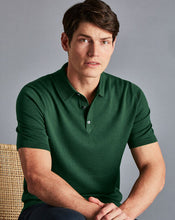 Load image into Gallery viewer, Merino Short Sleeve Polo Sweater - Dark Green