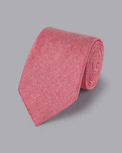 Load image into Gallery viewer, Silk Linen Tie - Coral Pink