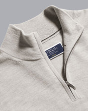 Load image into Gallery viewer, Merino Zip Neck Sweater - Silver