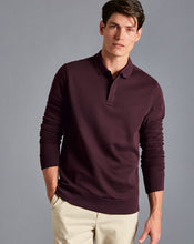 Load image into Gallery viewer, Long Sleeve Polo Sweatshirt - Wine