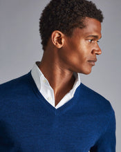 Load image into Gallery viewer, Merino V-Neck Sweater - Royal Blue