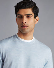 Load image into Gallery viewer, Merino Crew Neck Sweater - Light Blue