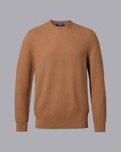 Load image into Gallery viewer, Cotton Merino Textured Crew Neck Sweater - Camel