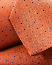 Load image into Gallery viewer, Stain Resistant Polka Dot Silk Tie - Orange