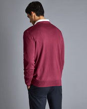 Load image into Gallery viewer, Merino V-Neck Sweater - Dark Pink