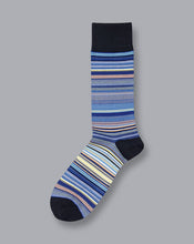 Load image into Gallery viewer, Multi Stripe Socks - Cobalt Blue