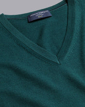 Load image into Gallery viewer, Merino V-Neck Sweater - Teal