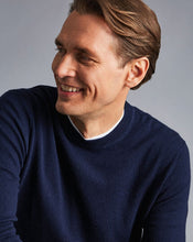 Load image into Gallery viewer, Merino Cashmere Crew Neck Sweater - Navy