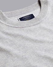Load image into Gallery viewer, Merino Cashmere Crew Neck Sweater - Silver