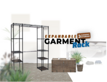 Load image into Gallery viewer, Expandable 4-Tier Garment Rack | Double Rod | 80″ x 14″ x 72″