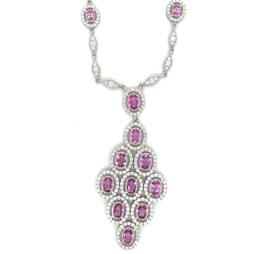 Pink Ruby Diamond Necklace