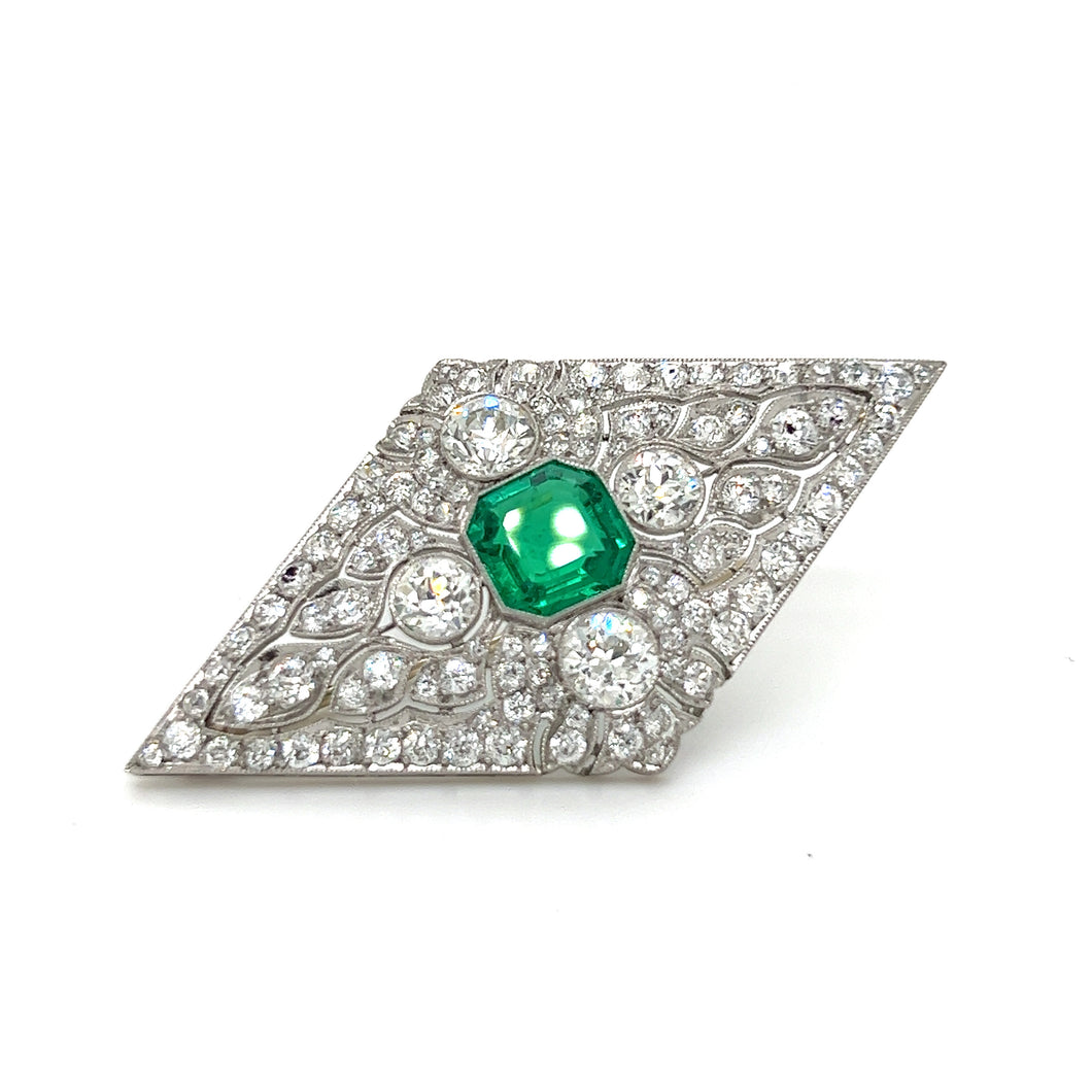 Emerald Diamond Pin