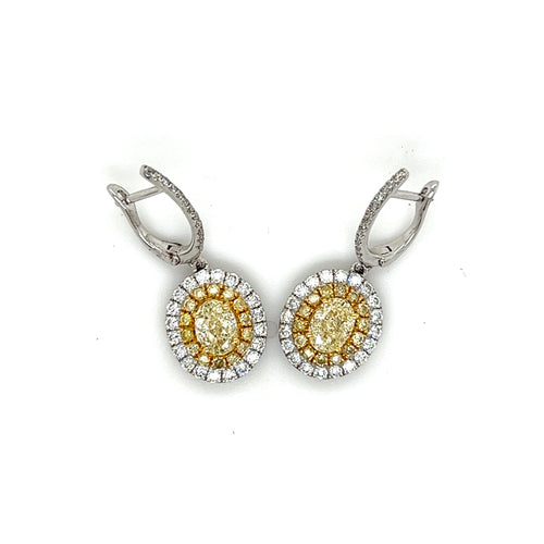 Fancy Yellow Diamond Earrings