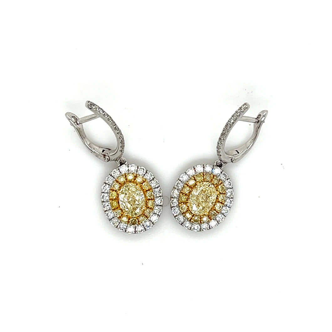 Fancy Yellow Diamond Earrings