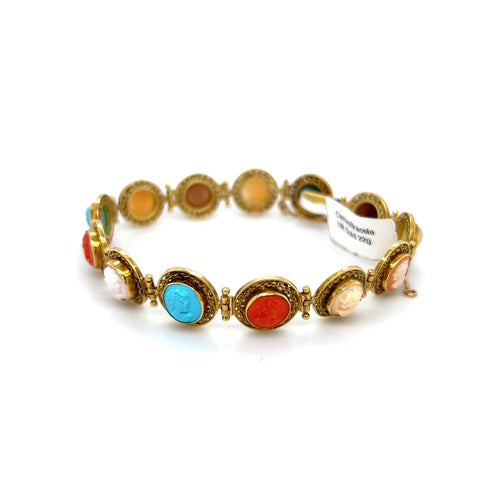 18K Gold Cameo Bracelet