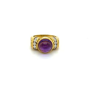 Amethyst Diamond Ring