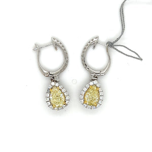 Fancy Yellow Diamond Earrings