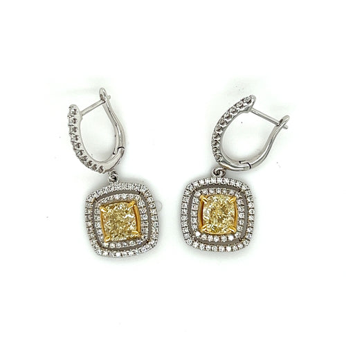 Fancy Yellow Diamond Earrings