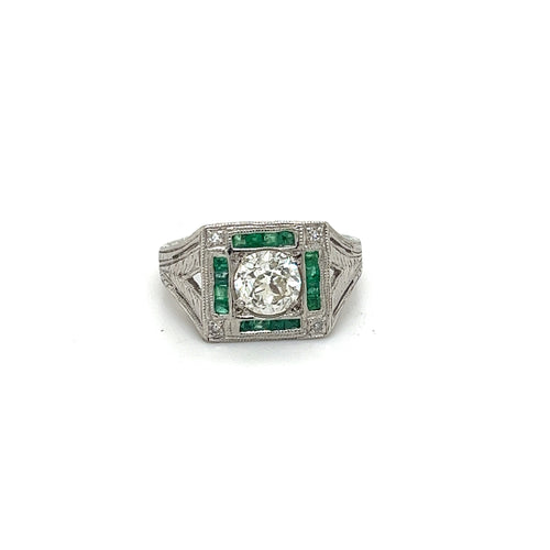 Antique Emerald Diamond Ring