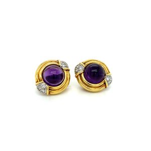 Amethyst Diamond Earrings