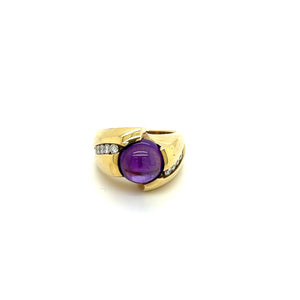 Amethyst Diamond Ring