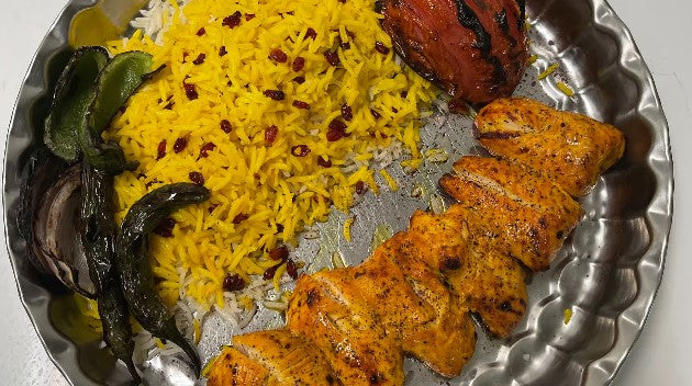 Zereshk Polo & Chicken Kabab