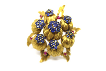 Load image into Gallery viewer, Ruby &amp; Sapphire Antique Brooch
