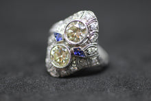 Load image into Gallery viewer, Antique Diamond Sapphire Ring
