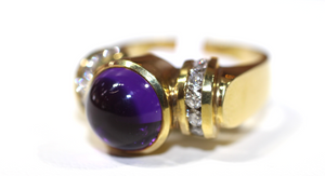 Amethyst Diamond Ring