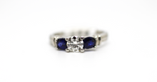 Load image into Gallery viewer, 3 Stone Sapphire Diamond Ring
