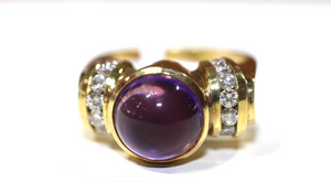 Amethyst Diamond Ring