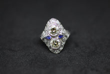 Load image into Gallery viewer, Antique Diamond Sapphire Ring
