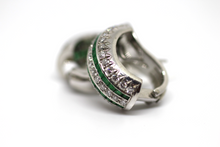 Load image into Gallery viewer, Emerald Diamond Earrings
