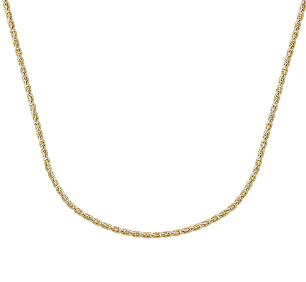 0.85mm Two-Tone Pave Wheat Chain