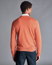 Load image into Gallery viewer, Merino V-Neck Sweater - Orange
