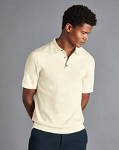 Load image into Gallery viewer, Merino Short Sleeve Polo Sweater - Cream
