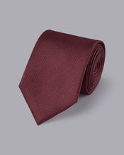 Load image into Gallery viewer, Stain Resistant Silk Tie - Burgundy Red
