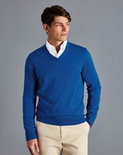 Load image into Gallery viewer, Merino V-Neck Sweater - Ocean Blue

