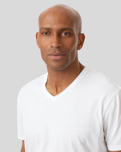 2 Pack V-neck Cotton Undershirts - White