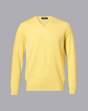 Load image into Gallery viewer, Merino V-Neck Sweater - Lemon
