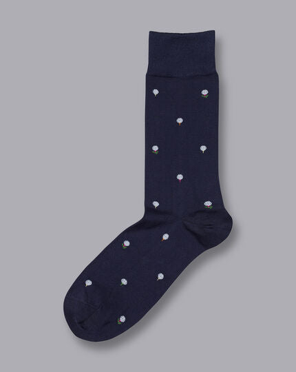 Golf Ball Motif Socks - Navy